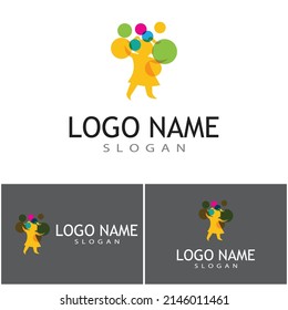 Naturaleza del símbolo vectorial de la plantilla de logotipos para niños