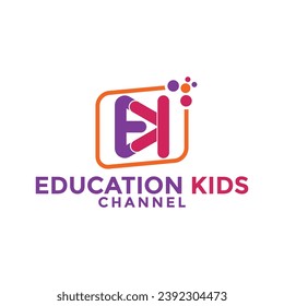 Kids logo vector, kids channel logo design template