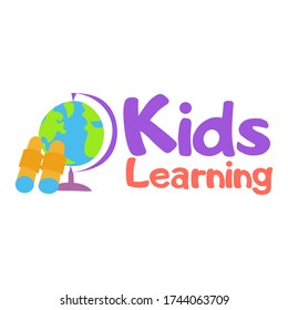 Kids logo vector set. Logo collection of kids club, land, playground, zone, hobby, arts. Colorful promo signs and creative idea for children playing space. Vector icons and symbols set of child logo