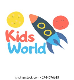 Kids logo vector set. Logo collection of kids club. Colorful promo signs and creative idea for children playing space. Vector icons and symbols 