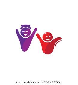 kids logo vector template design