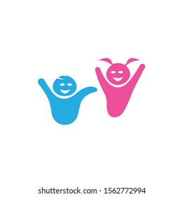 kids logo vector template design