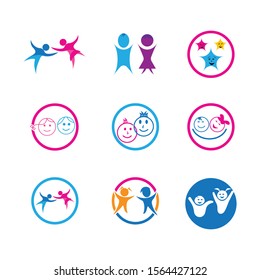 kids logo vector template design
