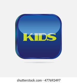 Kids  Logo Word. Kids lettering. Vector illustration. KIDS icon for mobile, web icon, children and others.