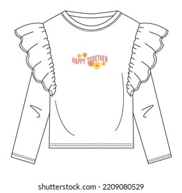 kids long t-shirt cad slogan graphic