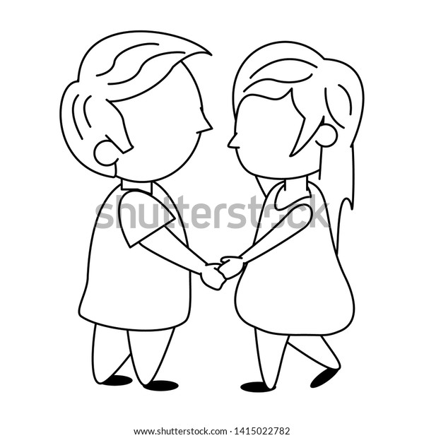 Kids Love Boy Girl Hands Holding Stock Vector Royalty Free