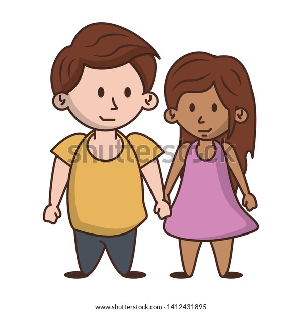 Kids Love Boy Girl Holding Hands Stock Vector Royalty Free