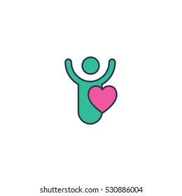 Kids Love Vector Logo Design Element