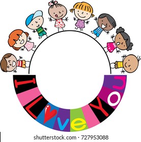 kids with i love you sign