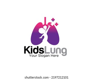 kids lung health service logo designs simple modern for medical and clinic