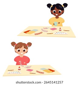 Kids Make Beautiful Paper Chains, Festive Party Decoration. Paper Chain Decorations