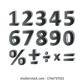 Juego de números de dibujos animados para niños. Conjunto de vectores de iconos de bebé de 1 a 9 dígitos. símbolos matemáticos de la escuela.
