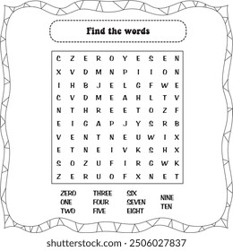 kids mathematics worksheet : find word (activity 1)