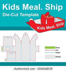 kids meal Box ship  with Die-Cut Template