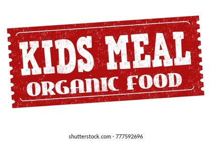 Kids meal grunge rubber stamp on white background, vector illustration