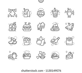 Kids Meals Well-crafted Pixel Perfect Vector Thin Line Icons 30 2x Grid For Web Graphics And Apps. Simple Minimal Pictogram