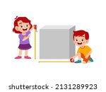 kids measure width and height from geometric shape