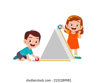 kids measure width and height from geometric shape