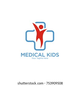 kids medicine practice sign. Health care medical icon. Vector Illustration. Branding Identity Corporate vector logo design template Isolated on a white background