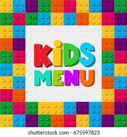 Kids Menu banner design. Vector illustration. Isolated on white background. For your design.