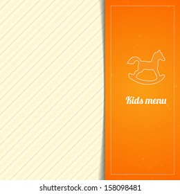 Kids menu card design template. Place for your text. Vector illustration.