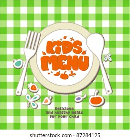 Kids Menu Card Design template.