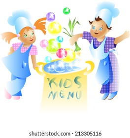 Kids Menu for Card Design vector illustration