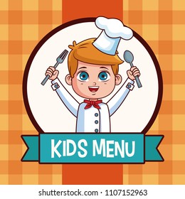 Kids menu cartoon