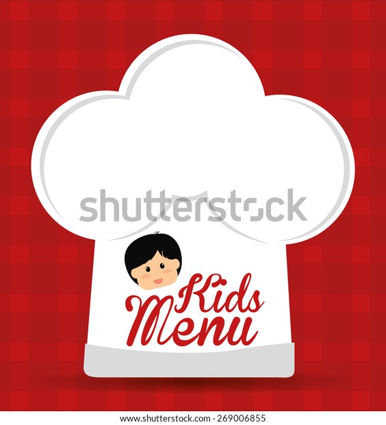 Kids Menu Design Over Red Background Stock Vector Royalty Free 269006855