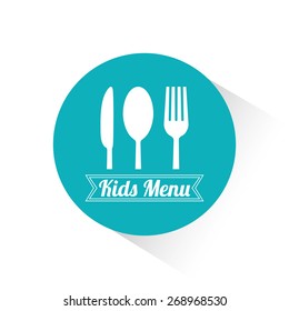 Kids menu design over white background, vector illustration.
