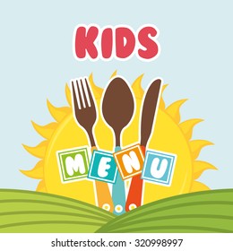 kids menu design, vector illustration eps10 graphic 