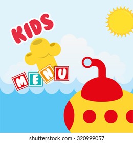 kids menu design, vector illustration eps10 graphic 