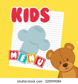 kids menu design, vector illustration eps10 graphic 