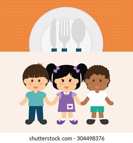 Kids Menu digital design, vector illustration 10 eps graphic