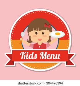 Kids Menu digital design, vector illustration 10 eps graphic