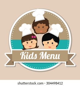 Kids Menu digital design, vector illustration 10 eps graphic