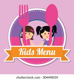 Kids Menu digital design, vector illustration 10 eps graphic