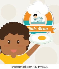 Kids Menu digital design, vector illustration 10 eps graphic