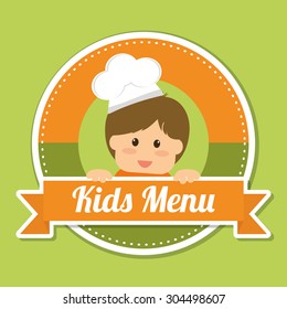 Kids Menu digital design, vector illustration 10 eps graphic