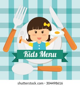 Kids Menu digital design, vector illustration 10 eps graphic