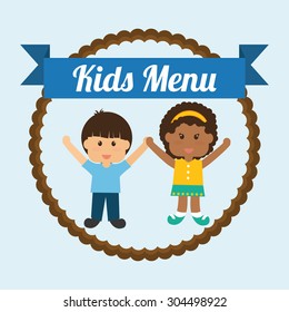 Kids Menu digital design, vector illustration 10 eps graphic