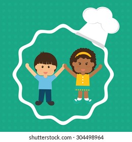 Kids Menu digital design, vector illustration 10 eps graphic