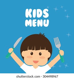Kids Menu digital design, vector illustration 10 eps graphic