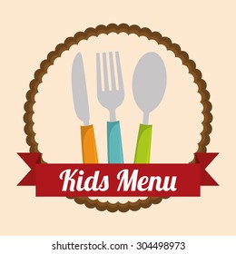 Kids Menu digital design, vector illustration 10 eps graphic
