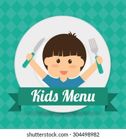 Kids Menu digital design, vector illustration 10 eps graphic