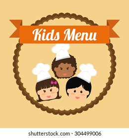 Kids Menu digital design, vector illustration 10 eps graphic