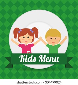 Kids Menu digital design, vector illustration 10 eps graphic