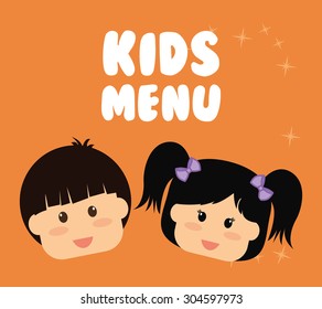 Kids Menu digital design, vector illustration 10 eps graphic