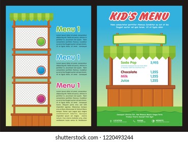 Kids Menu with lovely and cute design, with attractive color designs and ornaments for children.