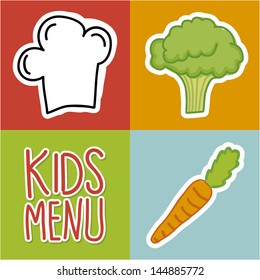 kids menu over colorful background vector illustration